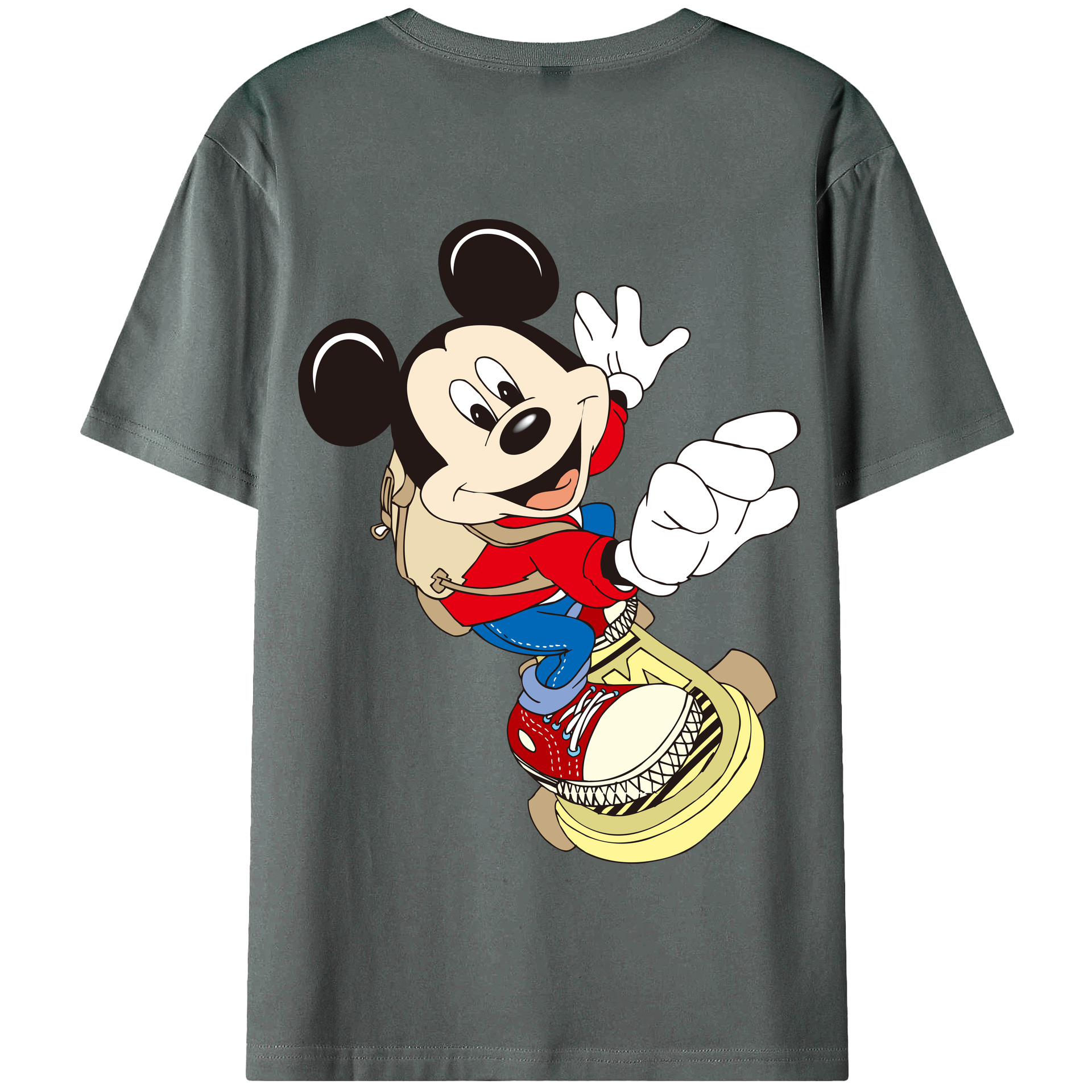 （画像用） ミッキーマウス Mickey Mouse 綿100％半袖Tシャツ（背面プリント）